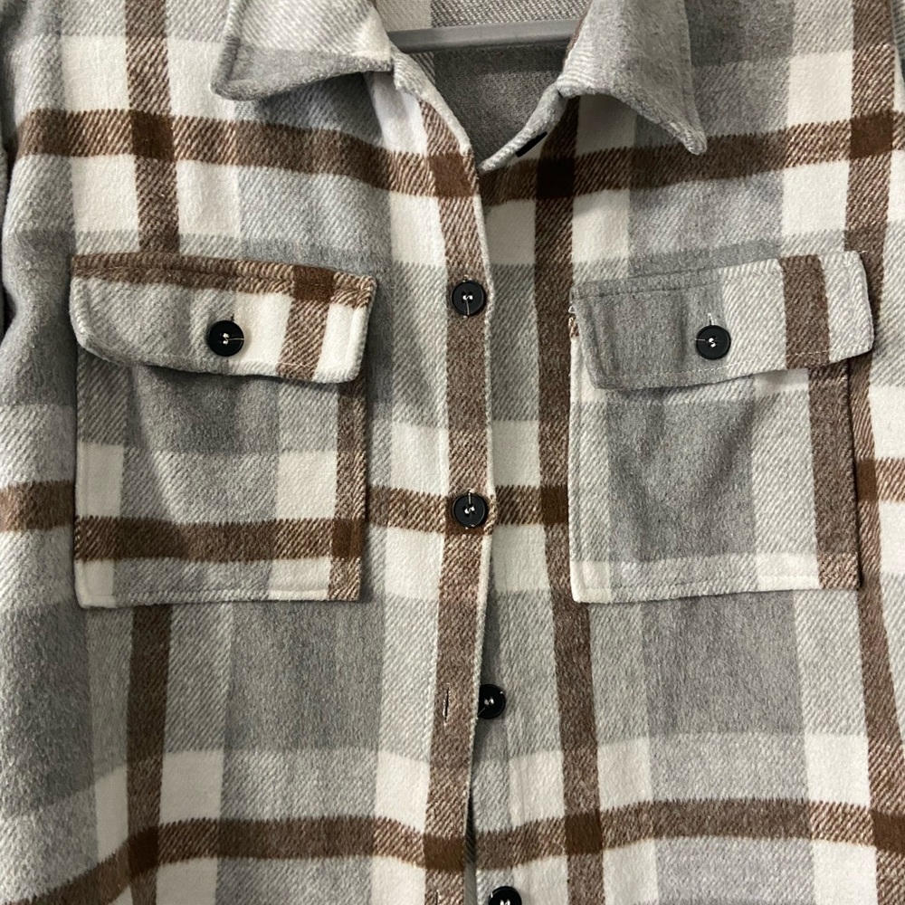 Plaid Button-Up Jacket - Picture 2 of 4